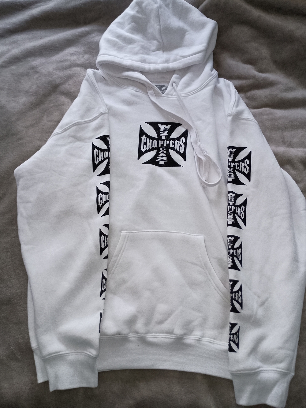 White Graphic Hoodie - Men's Pullover Sweatshirt